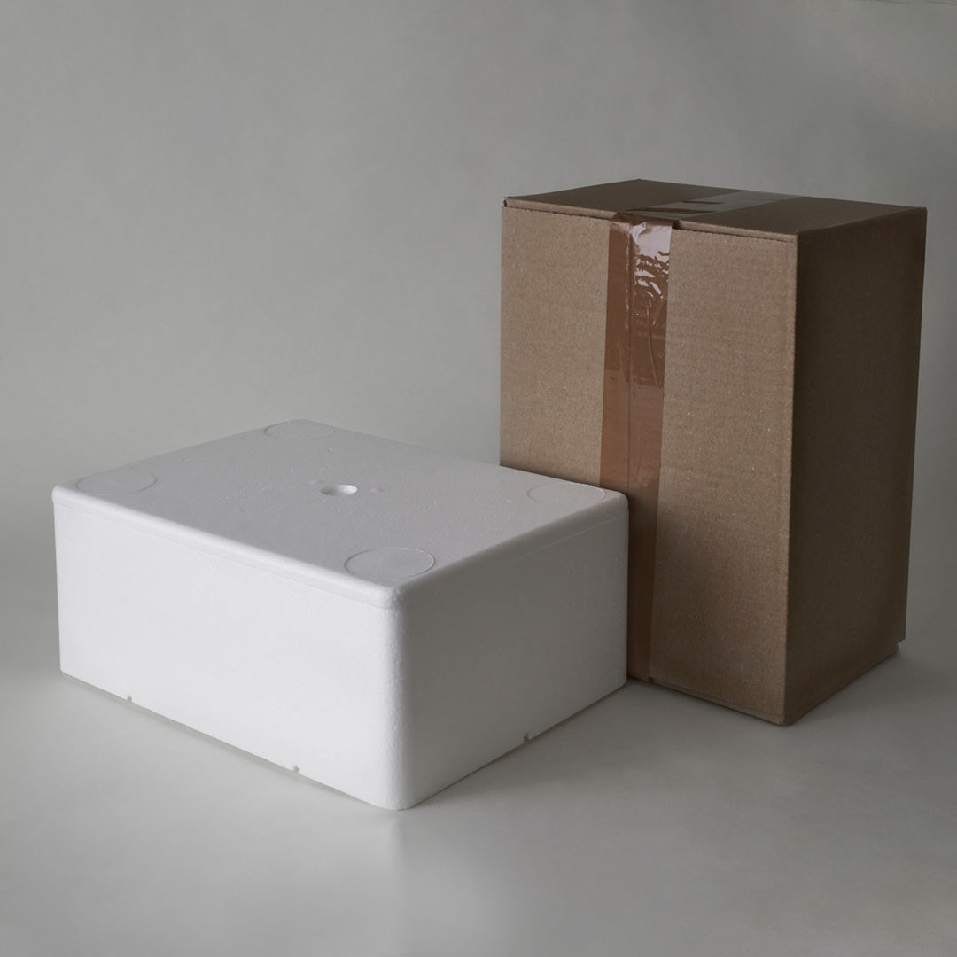 Large Polystyrene box WITH FILLING, 3 kg Capacity