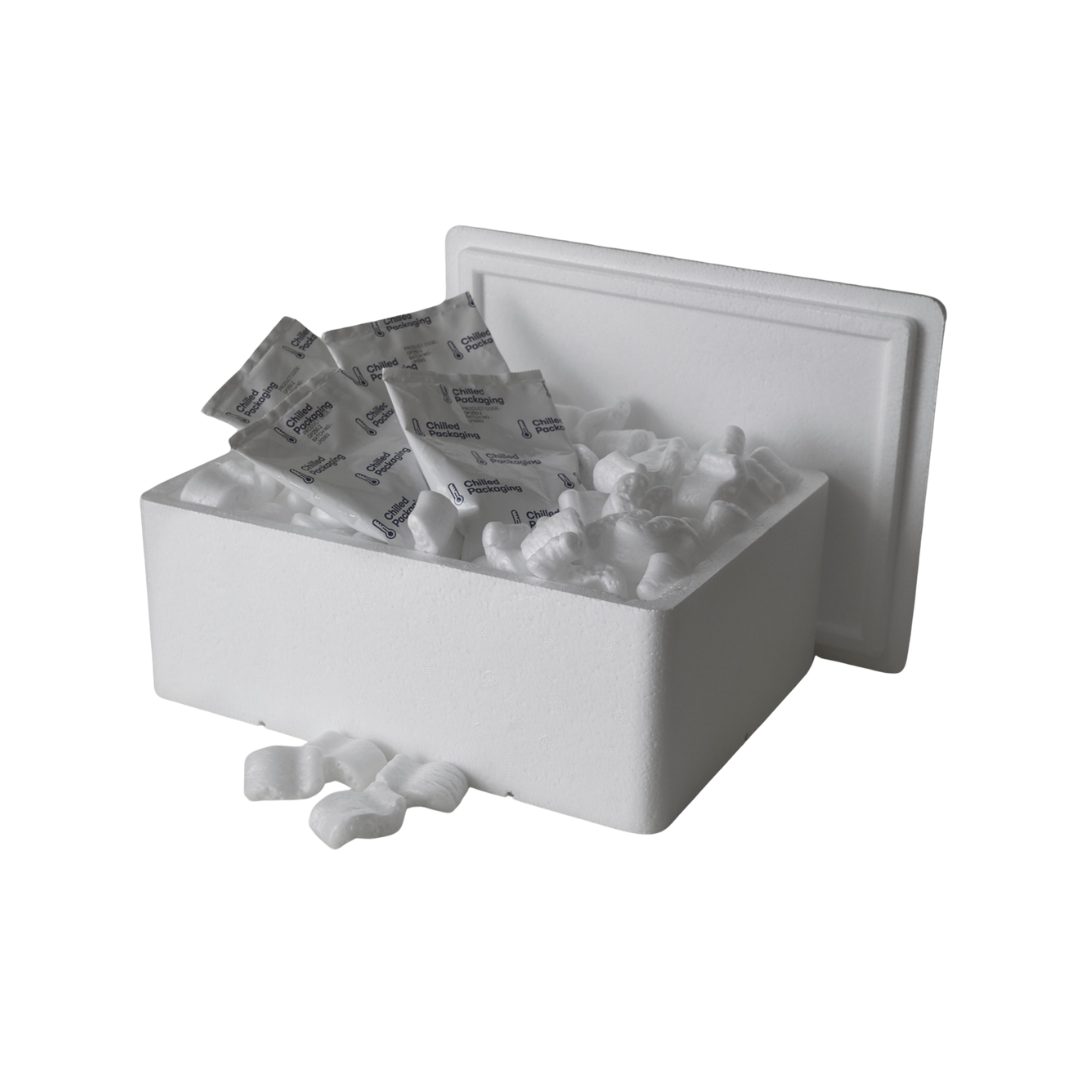 Polystyrene Box Parameters Medium Polystyrene box WITH FILLING, 2 kg Capacity – Poly Boxes