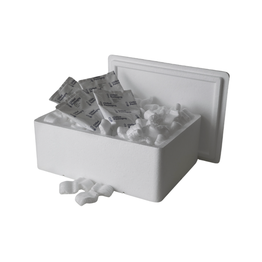 Medium Polystyrene box WITH FILLING, 2 kg Capacity