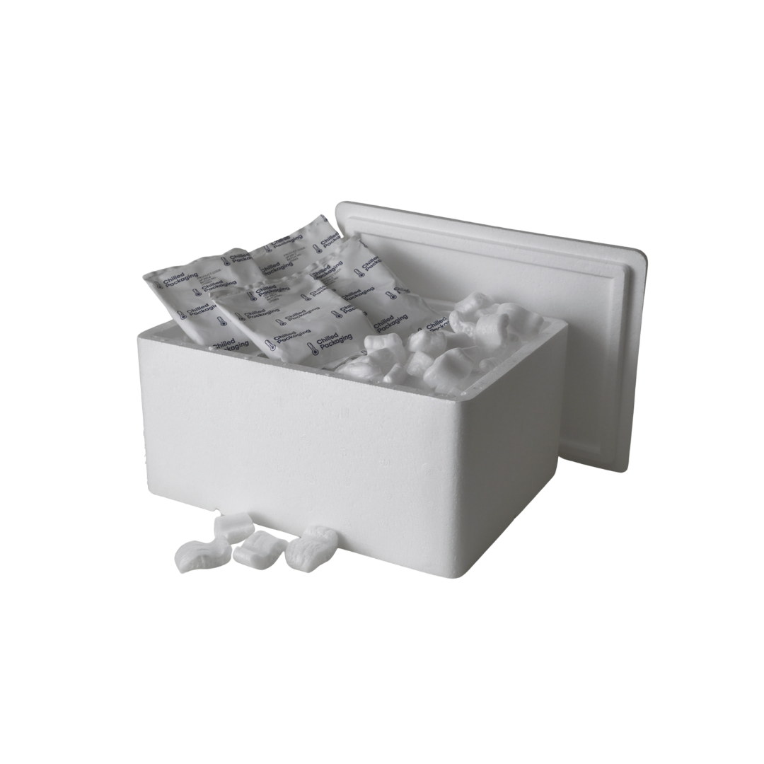 Medium Polystyrene box WITH FILLING, 1.5 kg Capacity
