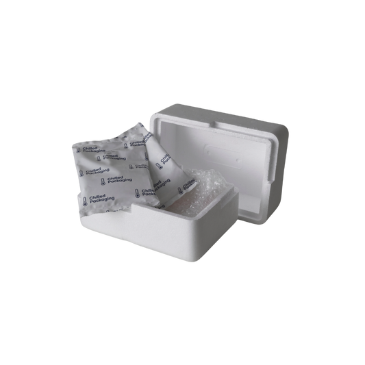 Small Polystyrene box WITH FILLING, 0.5 kg Capacity