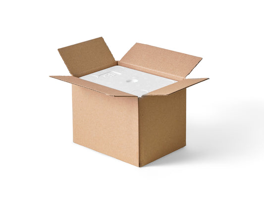 Small Polystyrene Box, 0.5 kg - PLUS (including cardboard outer)