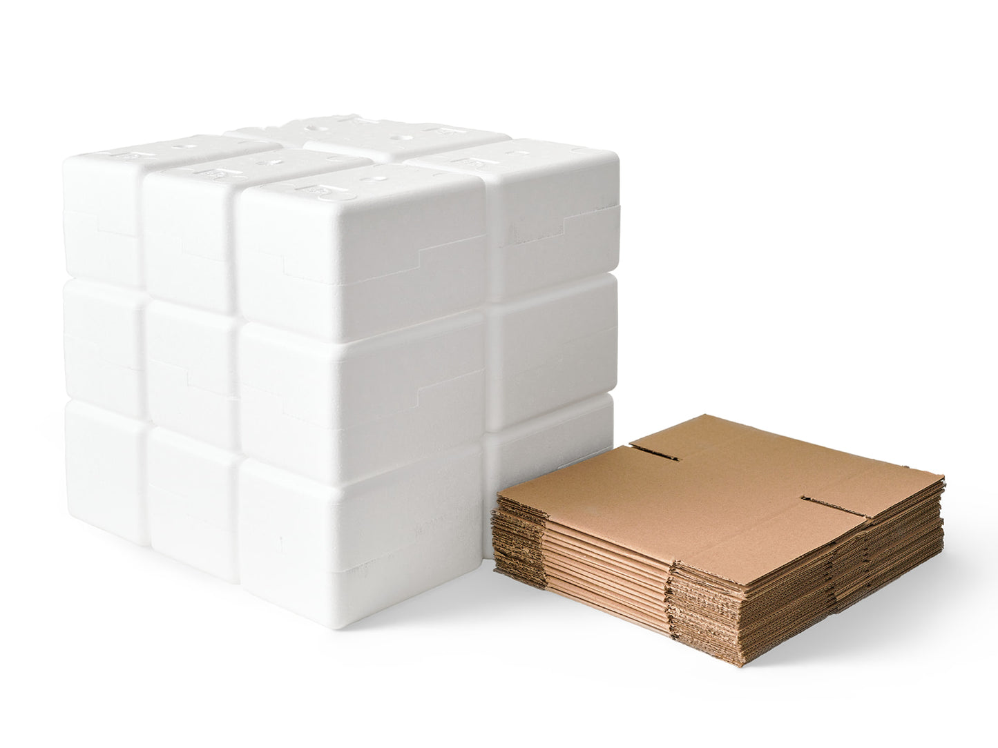 Small Polystyrene Box, 0.5 kg - PLUS (including cardboard outer)