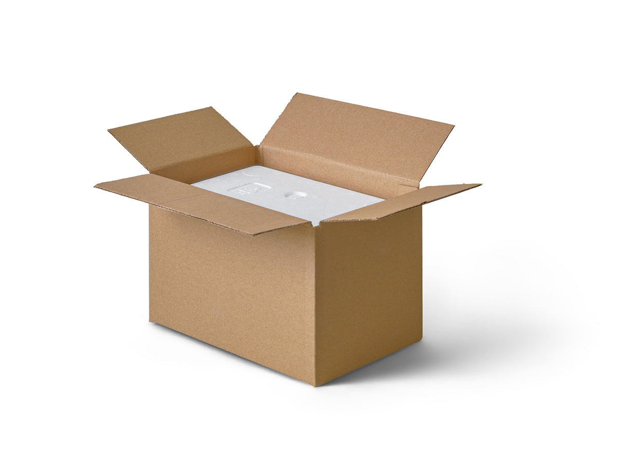 Medium Polystyrene Box, 1 kg - PLUS (with cardboard outer)