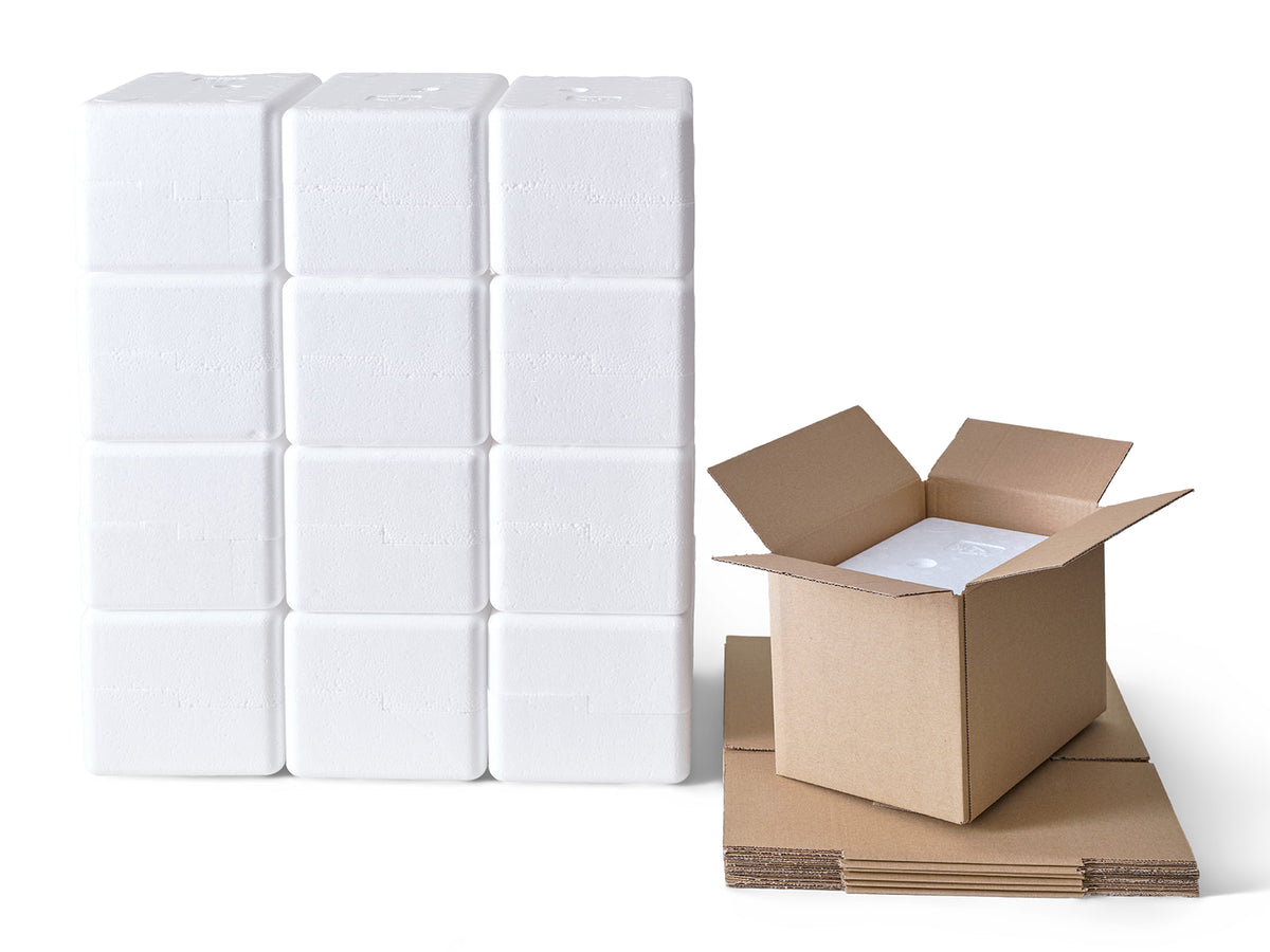 Medium Polystyrene Box, 1 kg - PLUS (with cardboard outer)