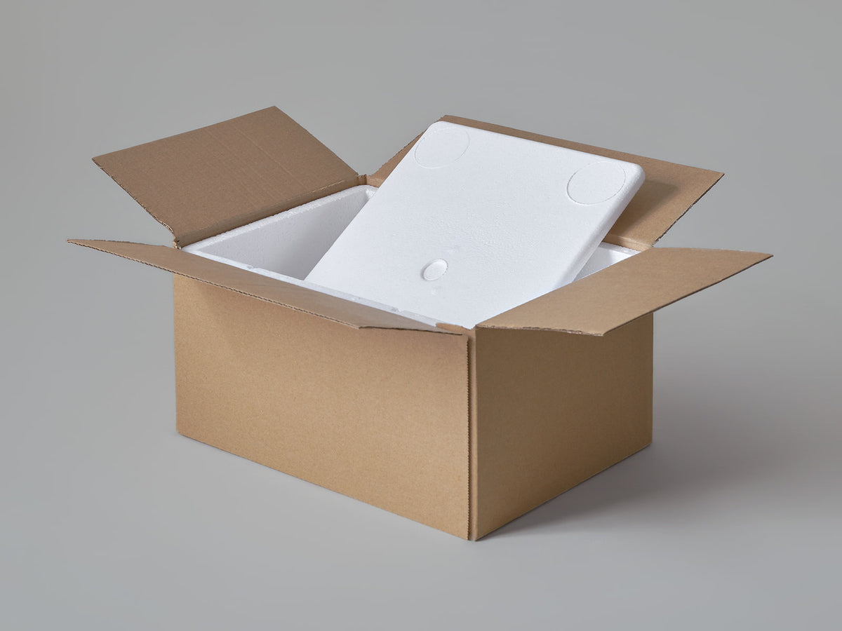 Large Polystyrene Box, 3 kg - PLUS (with cardboard outer)