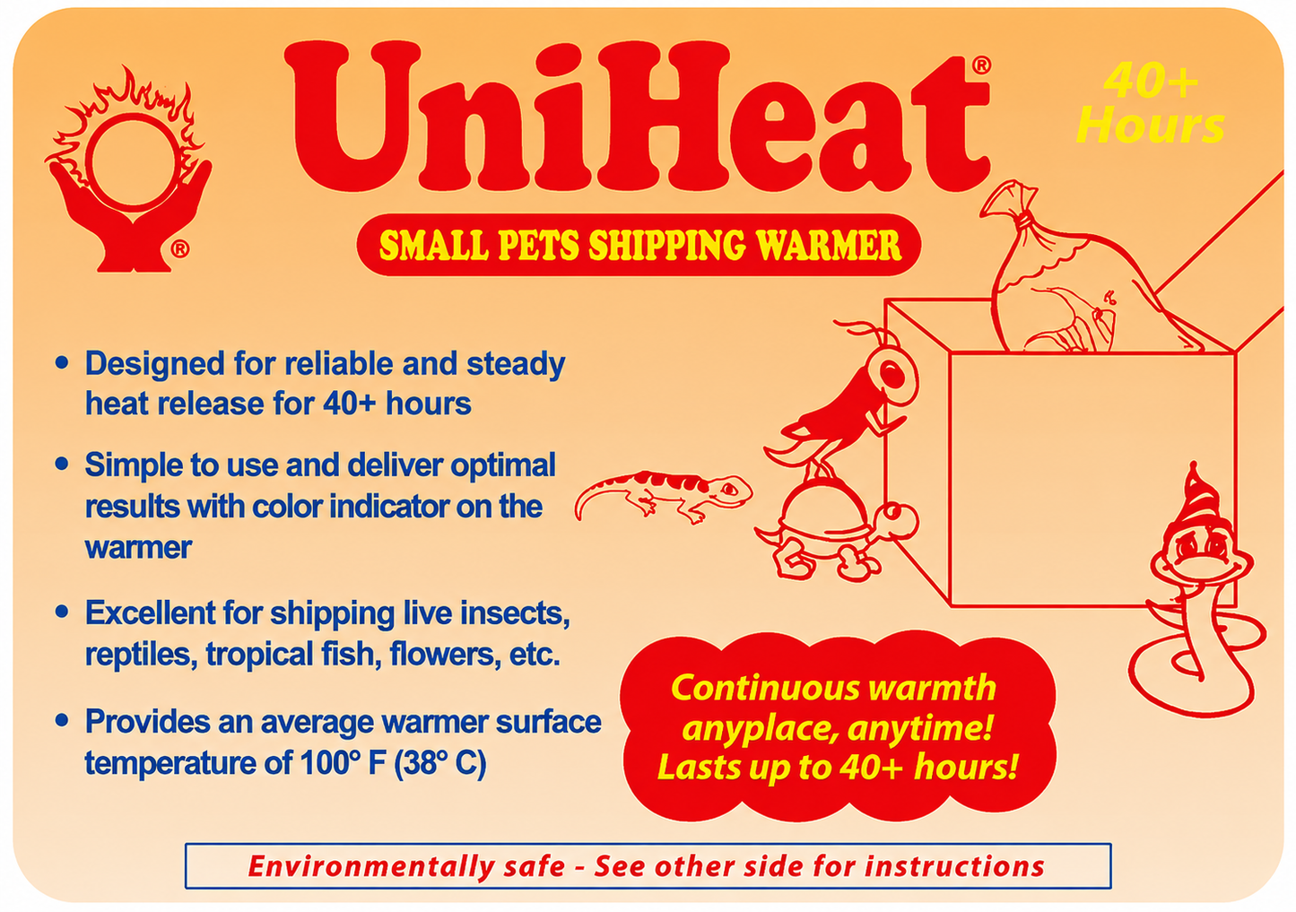 Shipping Warmers Heat Packs UniHeat up to 40 hrs